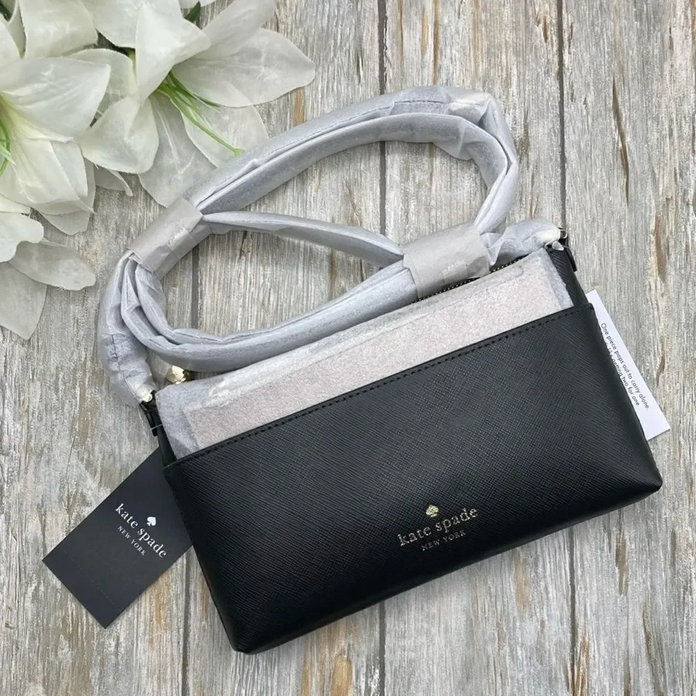 Kate Spade Purse Black Slim Sadie Crossbody Set Bag Wallet